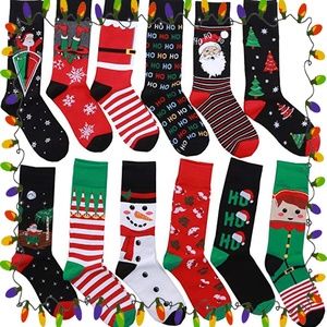 12-Pack High-Quality Christmas Ugly Socks, Cotton